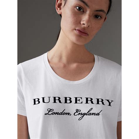 women's white burberry shirt|More.